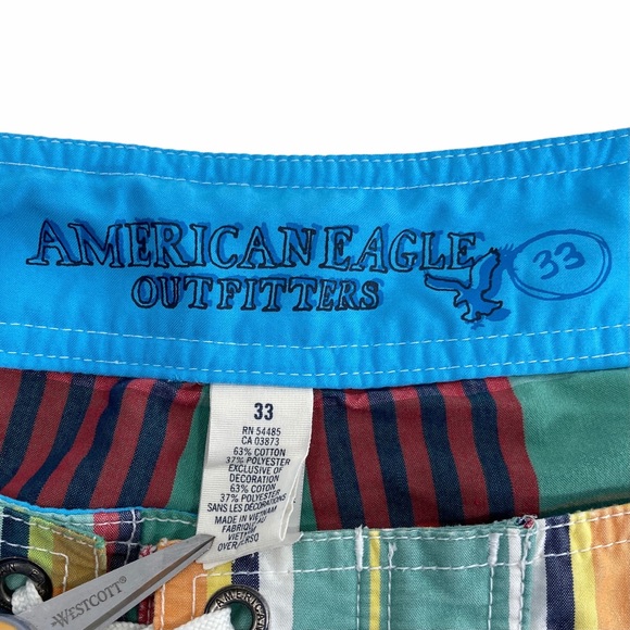 American Eagle Shorts Men’s 10" Classic Board Shorts Swim Trunks Plaid Waist 33 - Picture 5 of 12